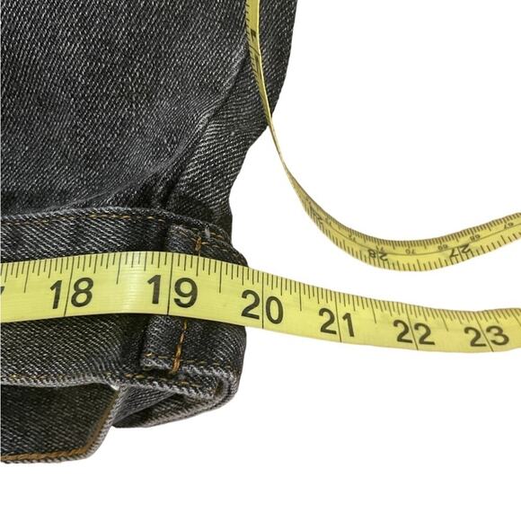 POL Denim JACKET Womens L Black Distressed Long Sleeves Animal Print Patchwork - Picture 9 of 14